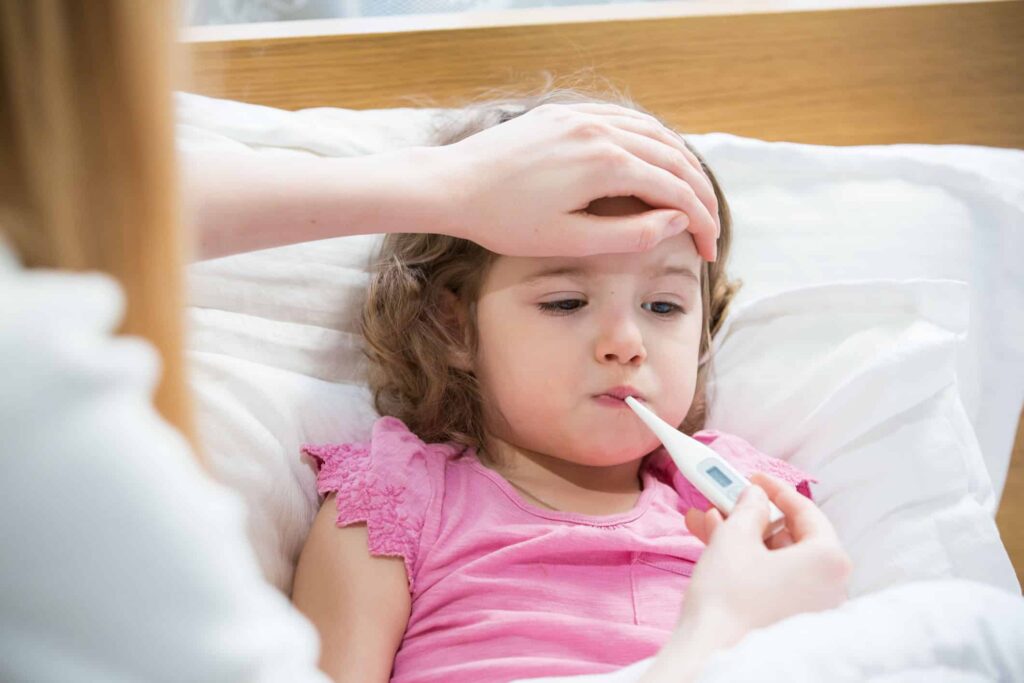 child talks in sleep with fever