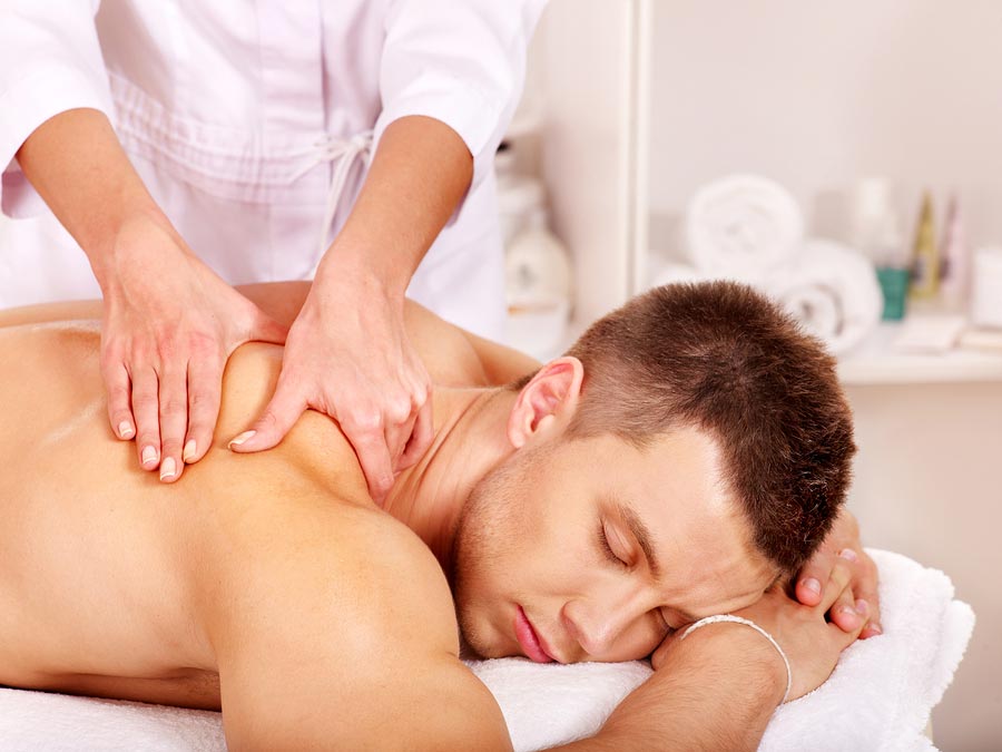 man getting swedish massage